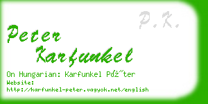 peter karfunkel business card